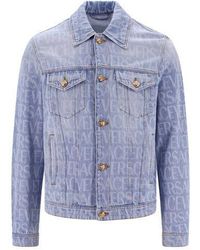 Versace - Buttoned Denim Jacket: Cotton, Vintage Inspired. - Lyst