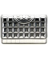 Tory Burch - 'Fleming Metallic Square Quilt' Wallet On Chain - Lyst