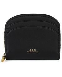 A.P.C. - Small 'Demi Lune' Leather Wallet - Lyst