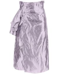 Maison Margiela - "Metallic Satin Midi Wrap Skirt With - Lyst