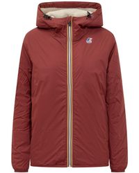 K-Way - Hooded Jacket With Sherpa Interior - Lyst