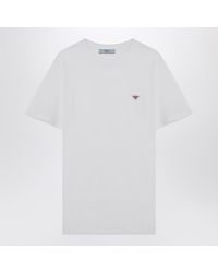 Prada - T-Shirt With Triangle Logo - Lyst