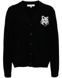 Maison Kitsuné - Fox Head Wool Cardigan - Lyst