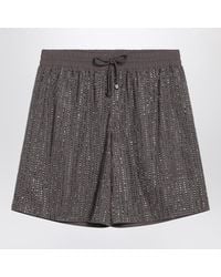 VENUJA - Bermuda Shorts With Crystals - Lyst