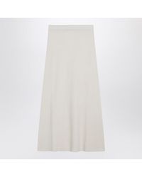Max Mara - Ivory Skirt In Stretch Knit - Lyst