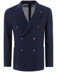 Lardini - Knitted Double-Breasted Blazer - Lyst