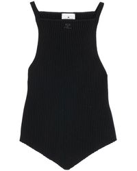 Courreges - "Ribbed Knit Tank Top With Pointed Hem - Lyst