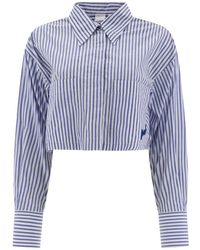 Pinko - Striped Cropped Shirt - Lyst
