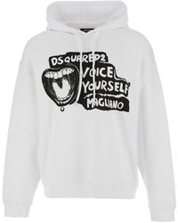 DSquared² - 'D2 X Magliano' Hoodie With Drawstring Hood With Maxi Print On The Front - Lyst
