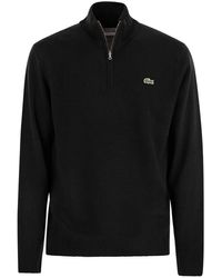 Lacoste - Wool Pullover With High Neck - Lyst