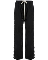 Rick Owens Side-Buttoned Track Pants in Black for Men | Lyst