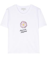 Maison Kitsuné - Floating Flower Cotton T-Shirt - Lyst