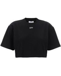 Off-White c/o Virgil Abloh - Off White T-shirts And Polos Black - Lyst