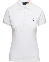 Polo Ralph Lauren - 'Julie' Polo Shirt With Classic Collar And Pony Embroidery On The Front - Lyst