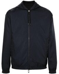 Emporio Armani - Logo Reversible Cotton Hoodie - Lyst