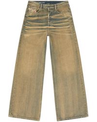 DIESEL - Wide-Leg Denim Jeans Withfaded Wash - Lyst