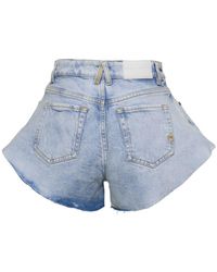 Pinko - Light Shorts With Logo Patch And Embroidery - Lyst