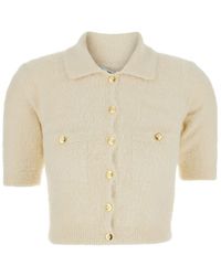 Elisabetta Franchi - Sweater With Classic Collar And Front Pockets - Lyst