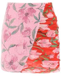 ROTATE BIRGER CHRISTENSEN - Rotate Floral Print And Sequin Mini Skirt - Lyst