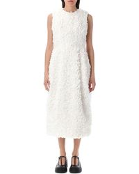 Comme des Garçons - Floral-Appliqué Midi Dress - Lyst