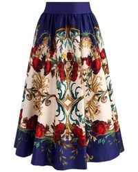Alice + Olivia - Printed Midi Skirt - Lyst