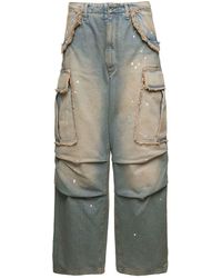 DARKPARK - 'Vivi' Light Cargo Jeans With Bleached Effect And Paint Stains - Lyst