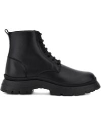 Hogan - H692 Lace-Up Leather Boots With Zip Shoes - Lyst