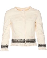 Liu Jo - Cotton Jacket With Fringes - Lyst