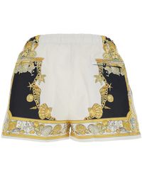 Versace - Swim Shorts With Elastic Drawstring Waist And Coral Theatre Print - Lyst