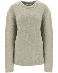 Lemaire - Sweater In Melange-effect Brushed Yarn - Lyst