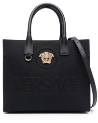 Versace - La Medusa Canvas & Leather Tote - Lyst