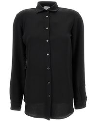 Plain - Relaxed Shirt With Mother-Of-Pearl Buttons - Lyst