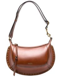 Isabel Marant - 'oskan Moon' Brown Shoulder Bag With Studs Detailing In Leather Woman - Lyst