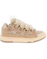 Lanvin Woman's Leather Curb Sneakers - Natural
