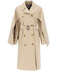 Burberry - 'ness' Double-breasted Raincoat In Cotton Gabardine - Lyst