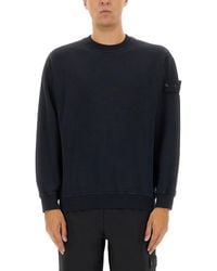 Stone Island - Sweatshirt With Ribbed Edges - Lyst