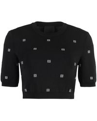 Givenchy - Short Sleeves Cropped Top - Lyst