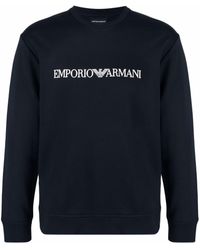Emporio Armani - Logo Cotton Blend Sweatshirt - Lyst