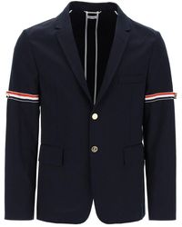 Thom Browne - Deconstructed Jacket With Tricolor Bands - Lyst