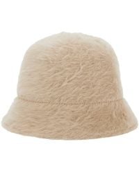 Antonelli - Beige Hat With Brushed-effect In Faux Fur Woman - Lyst