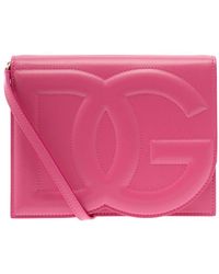 Dolce & Gabbana - Pink Embossed Crossbody Bag Woman Dolce&gabbana - Lyst