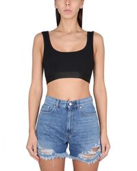 Stella McCartney - Crop Top With Ribbon S Wave - Lyst