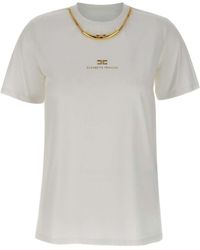 Tシャツ・カットソー ELISABETTA FRANCHI Women Tops MA01851E2270 White Elisabetta Franchi T-Shirt - White - Women | MA01851E2270