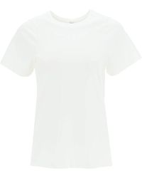 Totême - Monogram-embroidered Curved T-shirt - Lyst