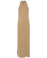 Prada - Piqué Cotton Maxi Dress - Lyst