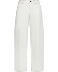 Pinko - Eloise Cotton Jeans With Flame Embroidery - Lyst