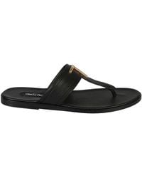 Tom Ford - Leather Flip Flops With Logo Plaque - Lyst