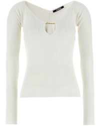 Jacquemus - Matte Ribbed Viscose T-Shirt - Lyst