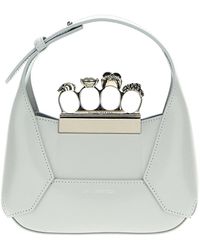 Alexander McQueen - The Jewelled Hobo Mini Hand Bags White - Lyst