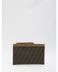 Fendi - Medium Flat Pouch In Ff Jacquard - Lyst